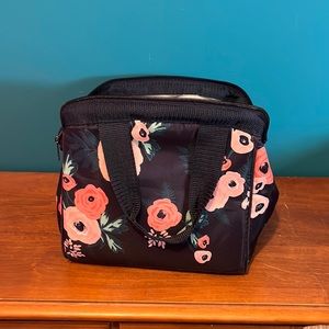 .O.T.G. Chilled Insulated Lunch Bag "Lunch On The Go!" Pink Flowers.